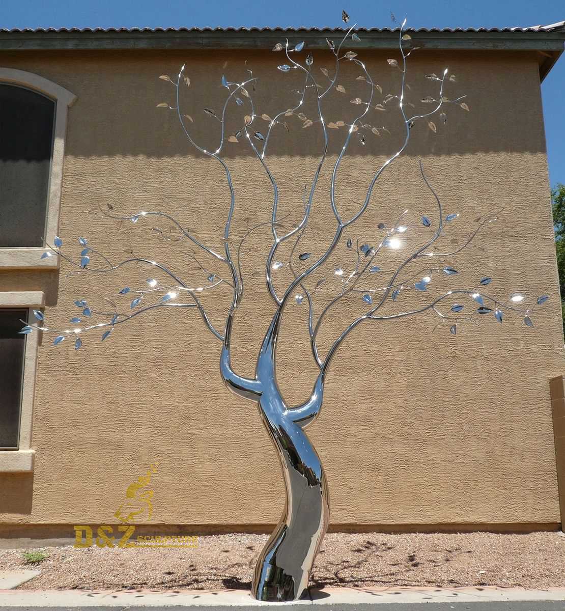 garden stainless steel tree sculpture