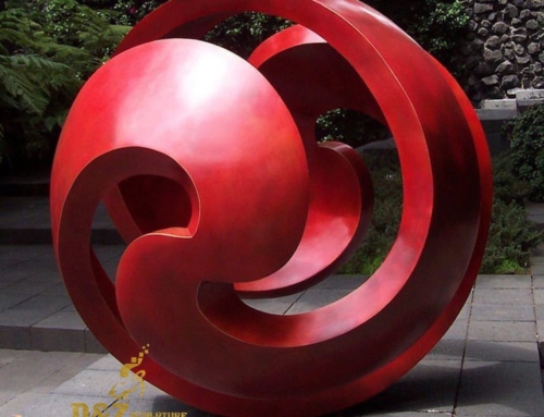 Red hollow ball sculpture