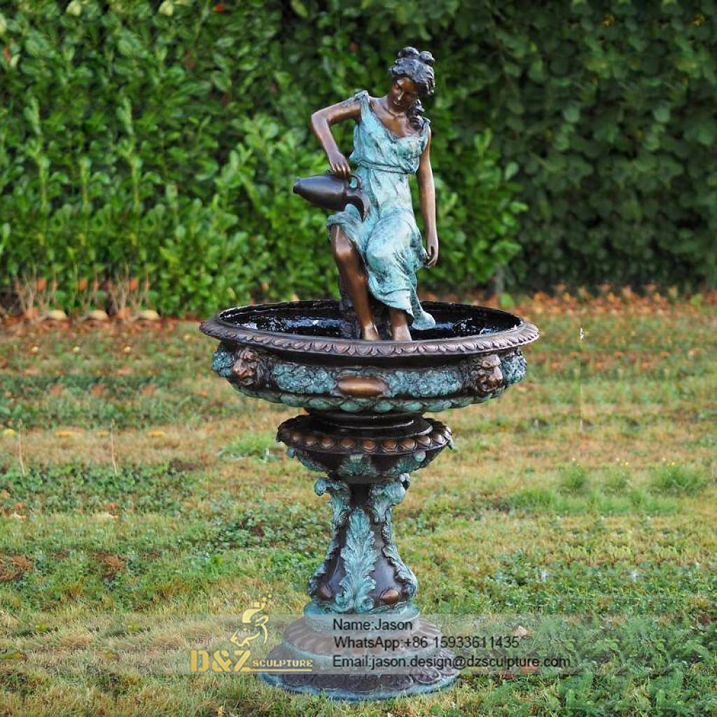 Bronze lady fountain