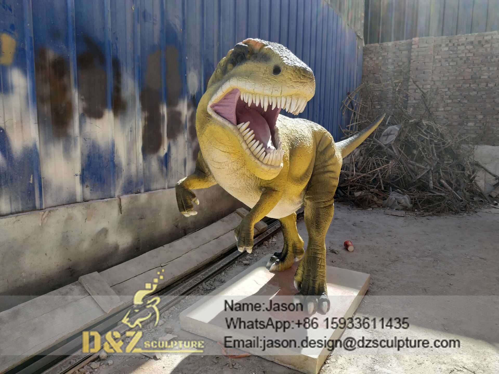 Outdoor dinosaur sculpture