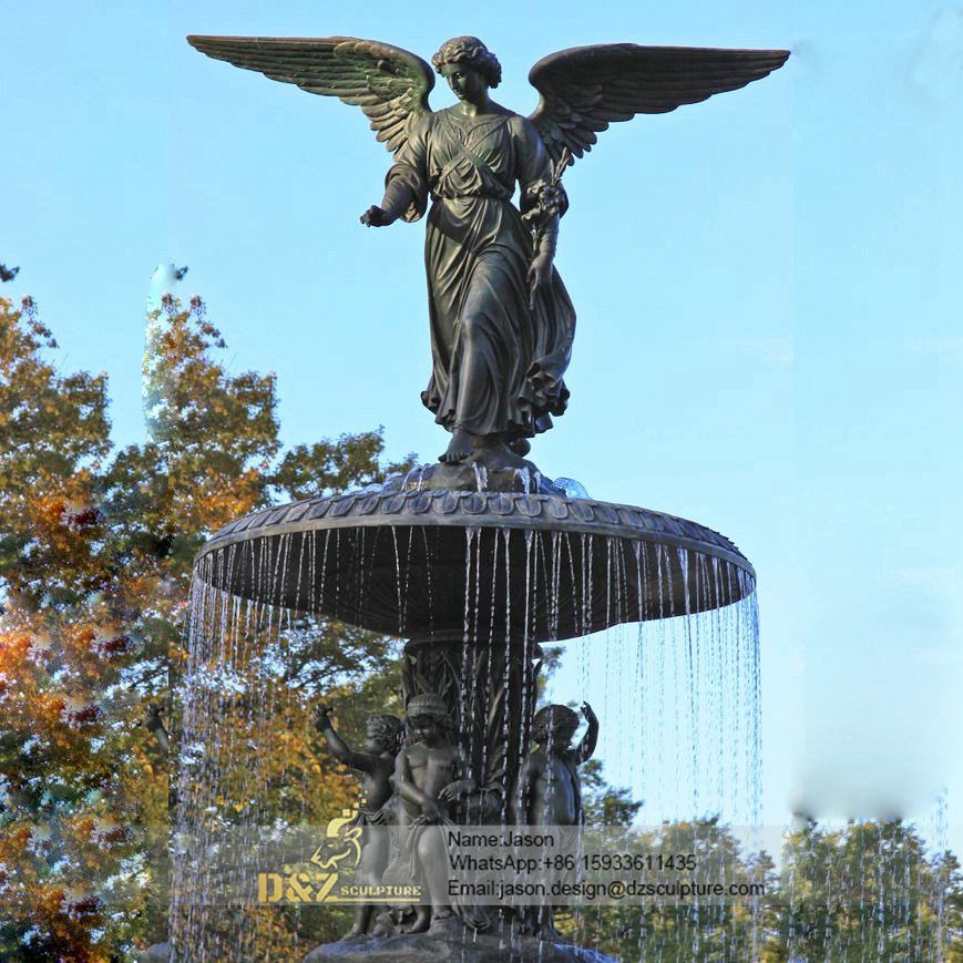 Bronze angel fountain