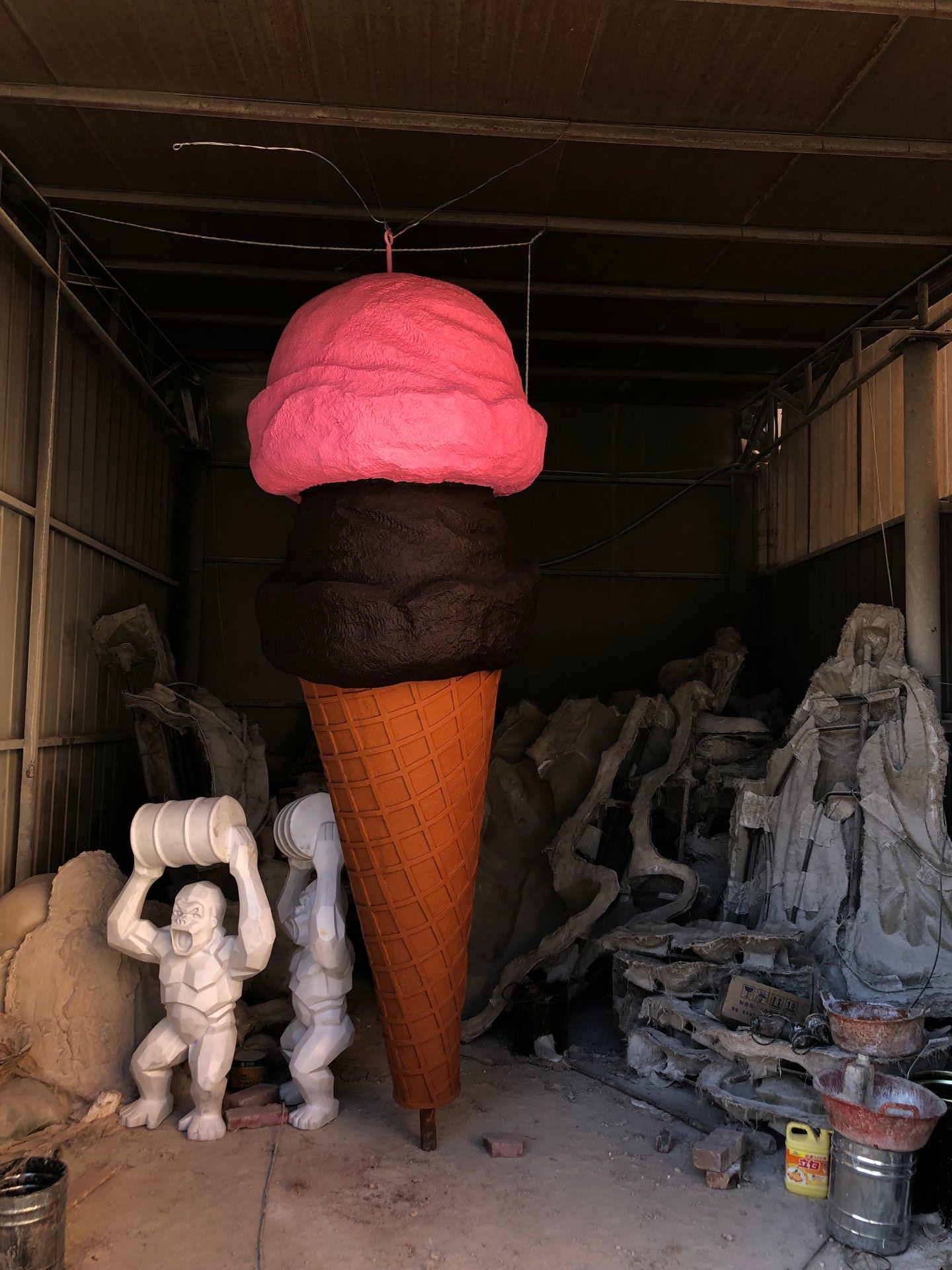 Outdoor ice cream sculpture