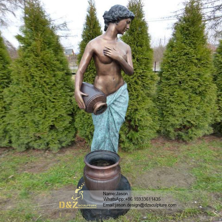 Bronze woman fountain