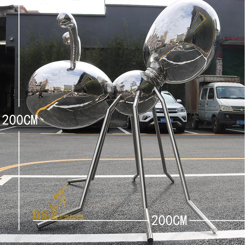 Stainless steel ant sculpture