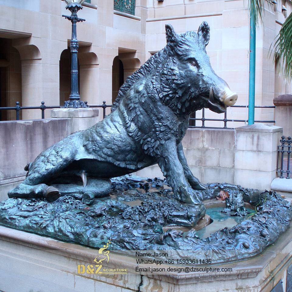 Bronze pig fountain