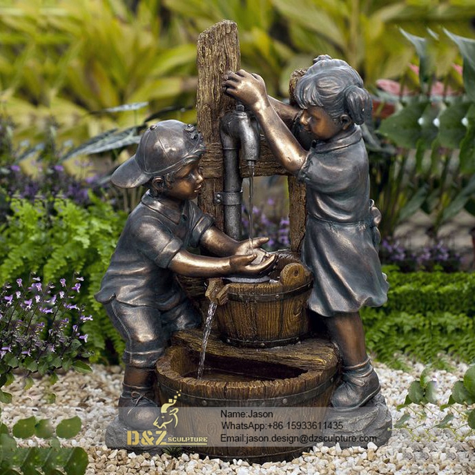 Bronze children fountain