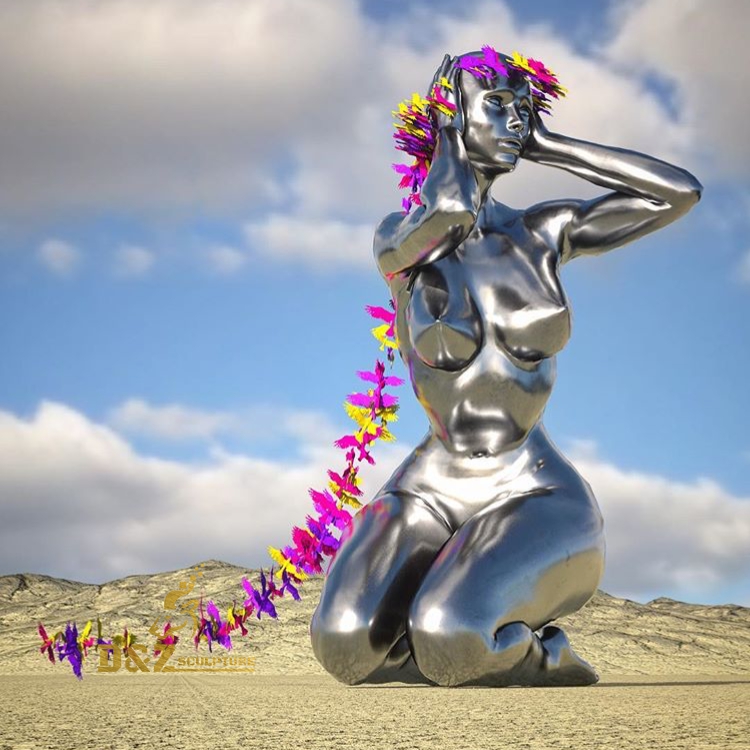 Stainless steel lady statue