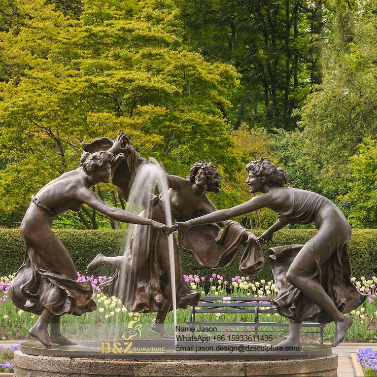 Bronze females dancing fountain