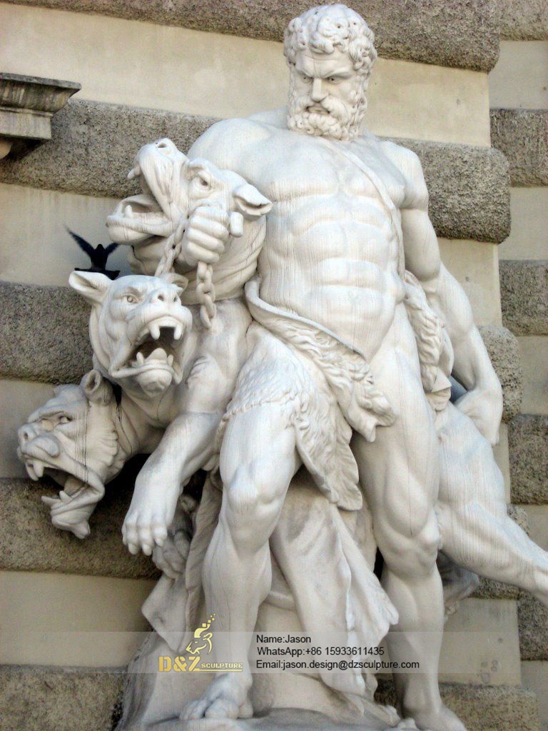 Man and beast sculpture