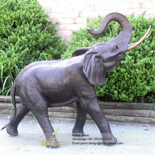 Garden bronze elephant fountain