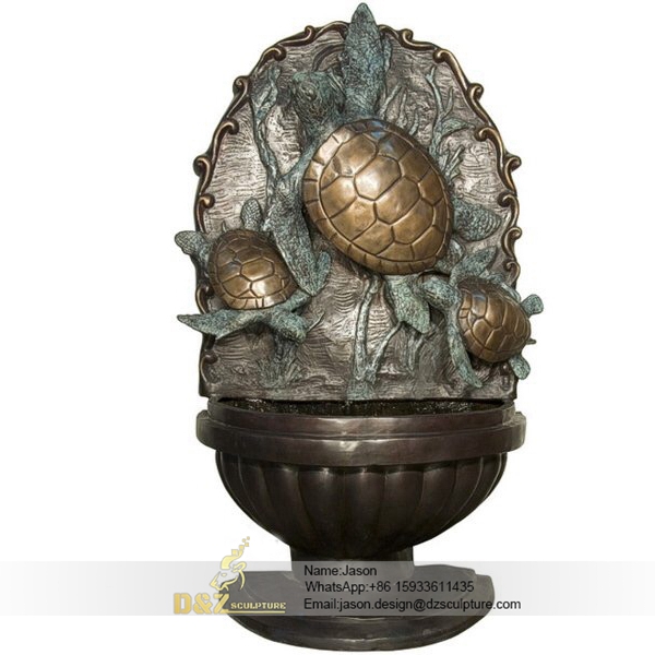 Bronze turtle fountain