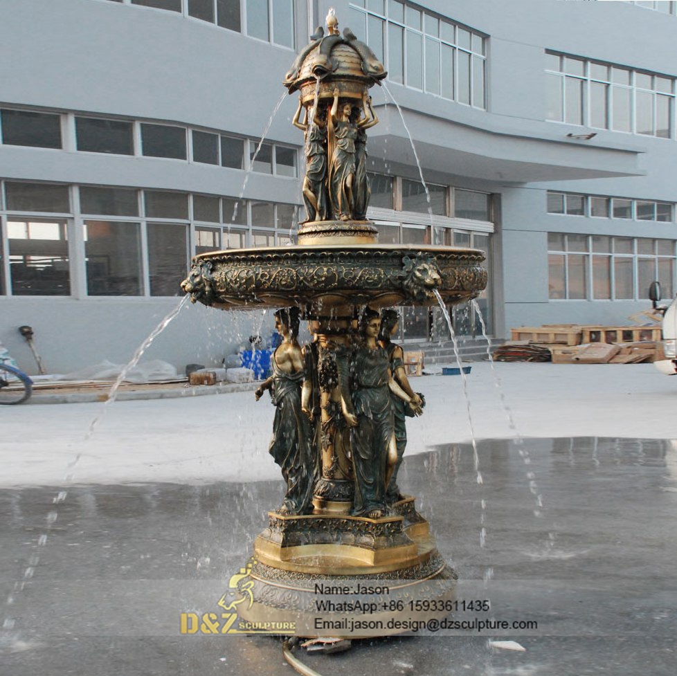Outdoor bronze ladies fountain