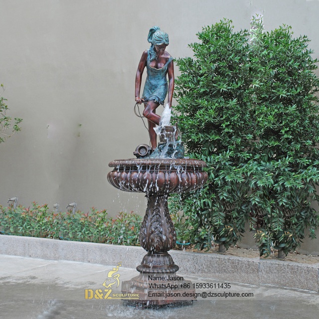 Bronze girl fountain