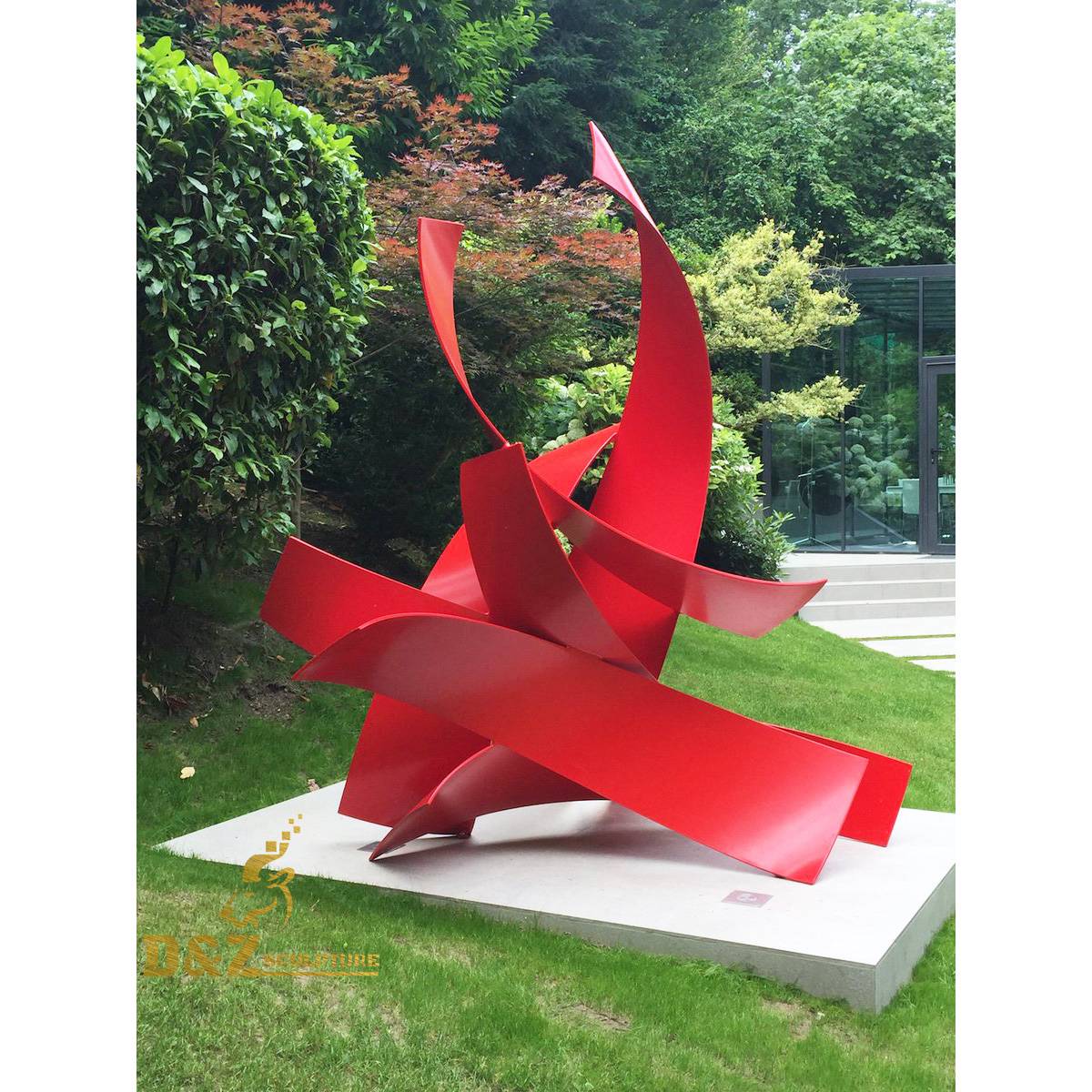 Abstract red belt sculpture