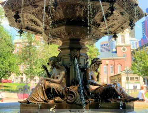 Ladies bronze fountain sculpture