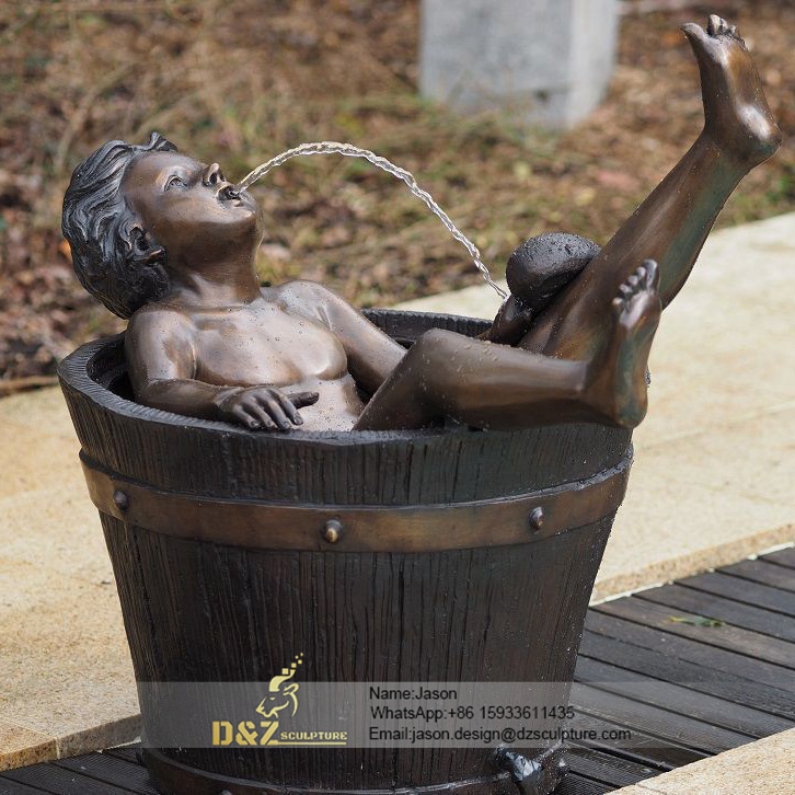 Bronze boy fountain