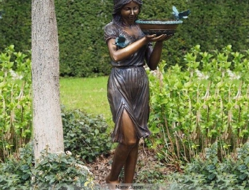 Bronze female fountain statue
