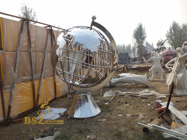 Stainless steel globes sculpture