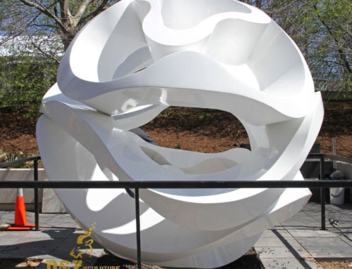White hollow ball sculpture