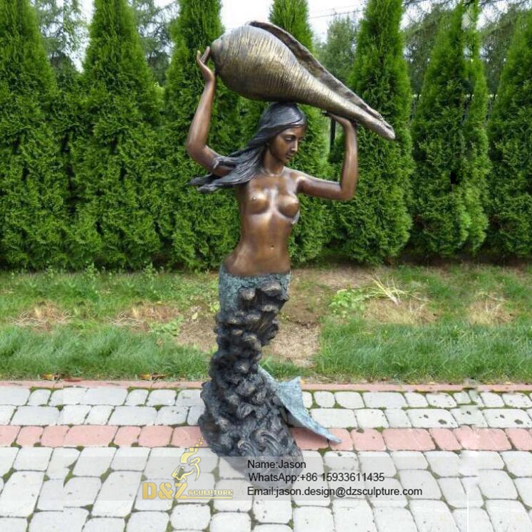 Bronze garden lady fountain