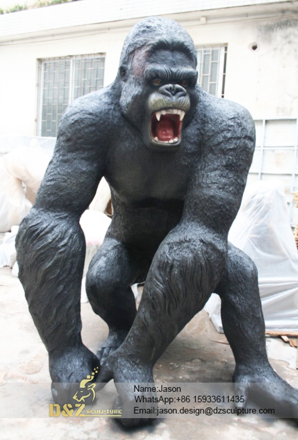 Black orangutan sculpture