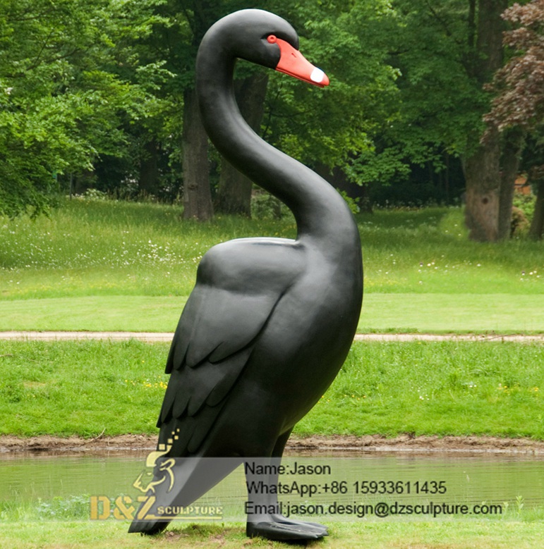 Black crane sculpture