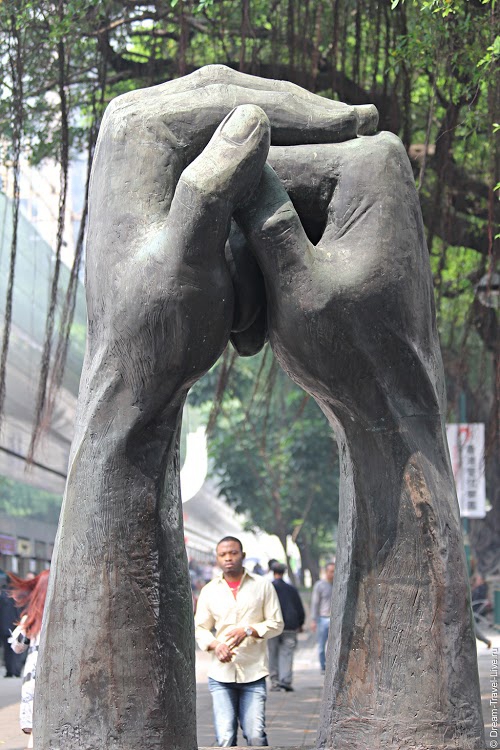 hand bronze sculpture