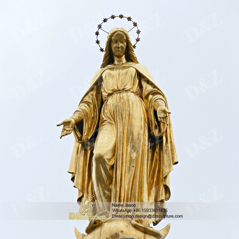 Gold Virgin Mary sculpture