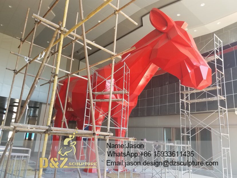 Big red horse sculpture