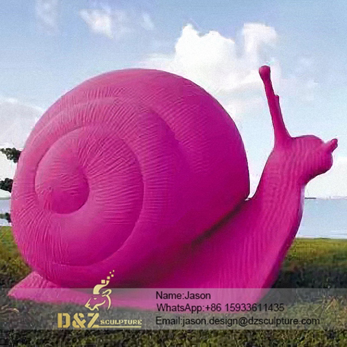 Big pink snail sculpture