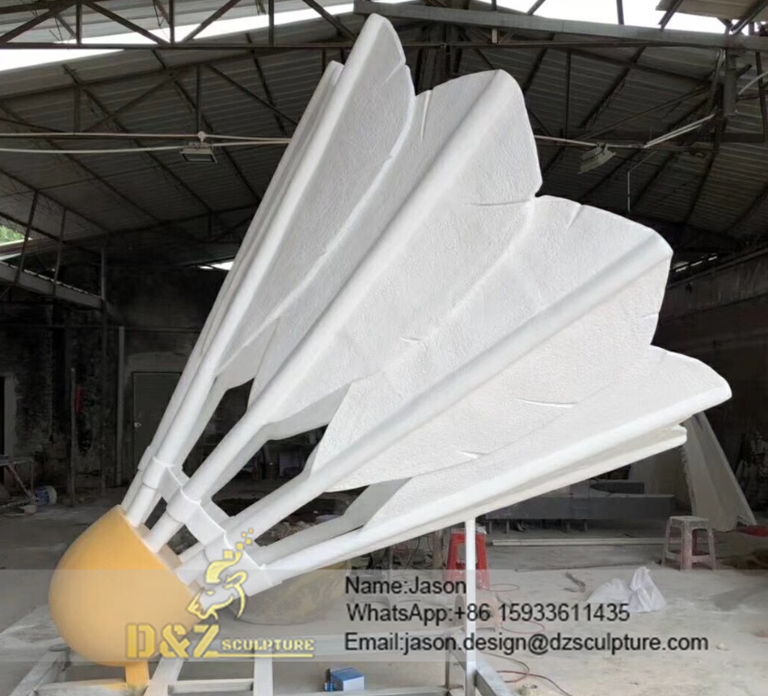 White badminton sculpture