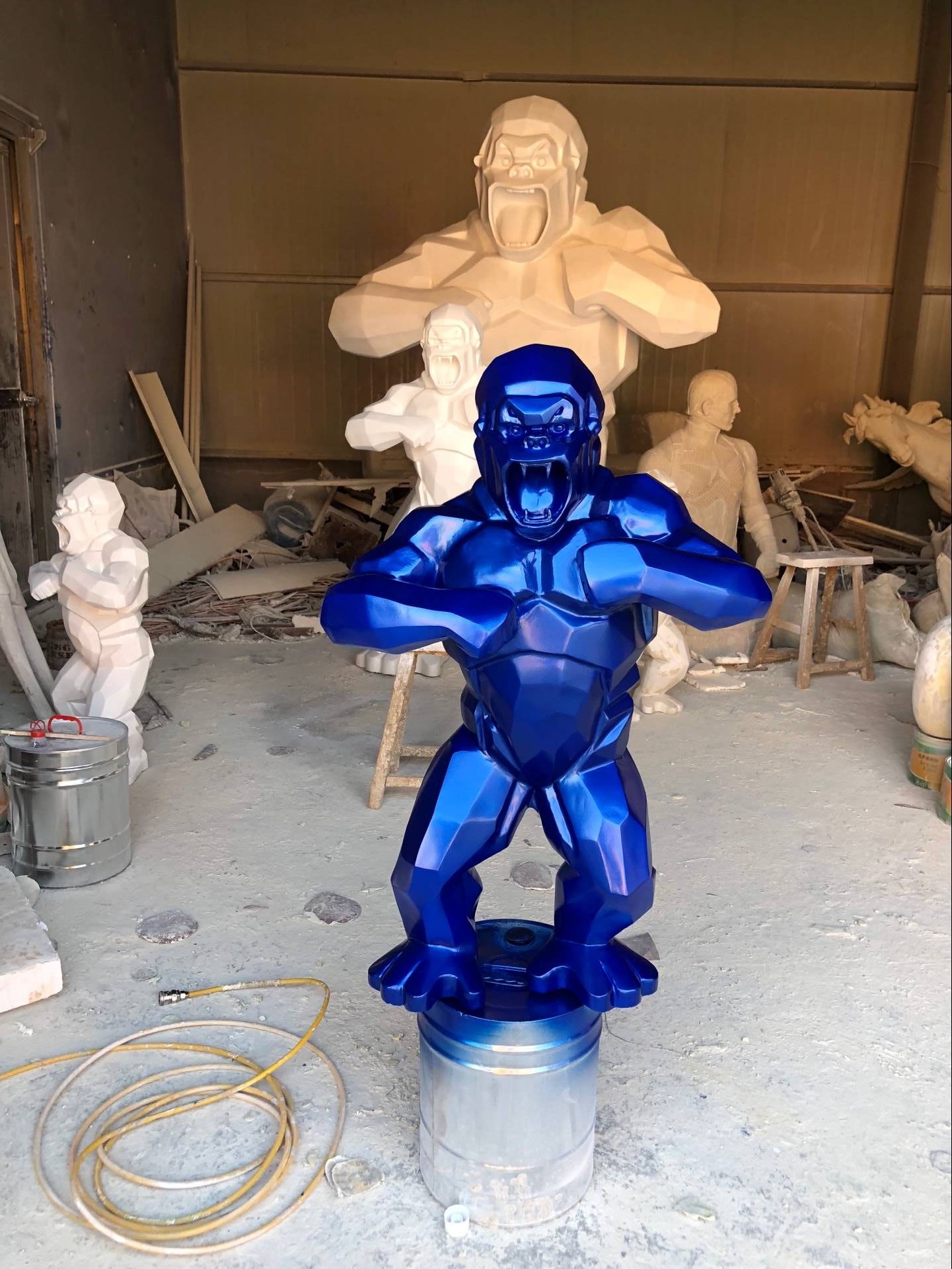 Blue Monster Sculpture