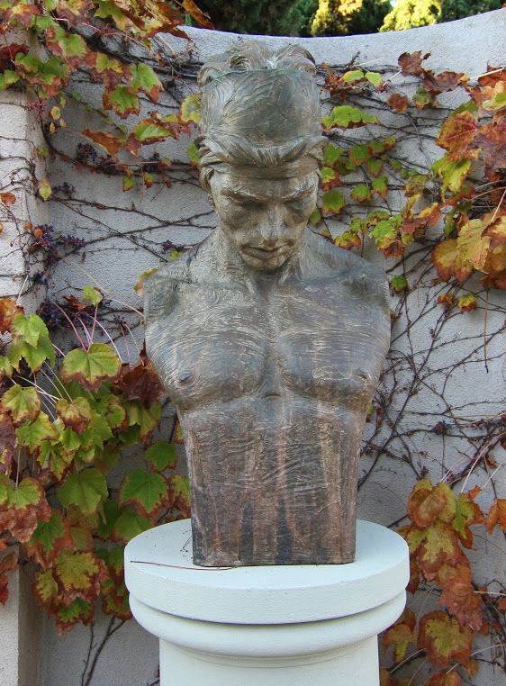 Male metal bust