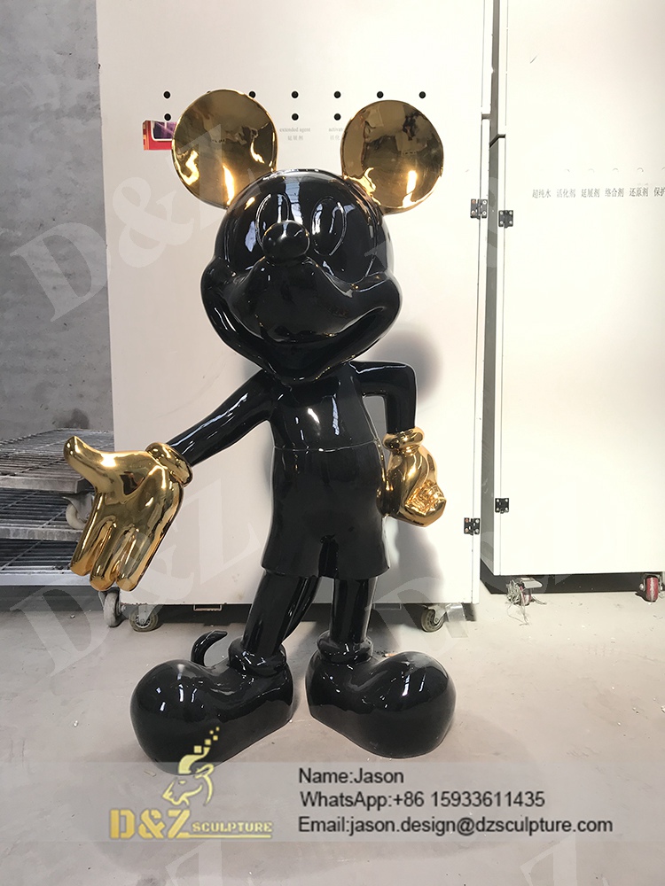 Black Mickey Mouse Sculpture