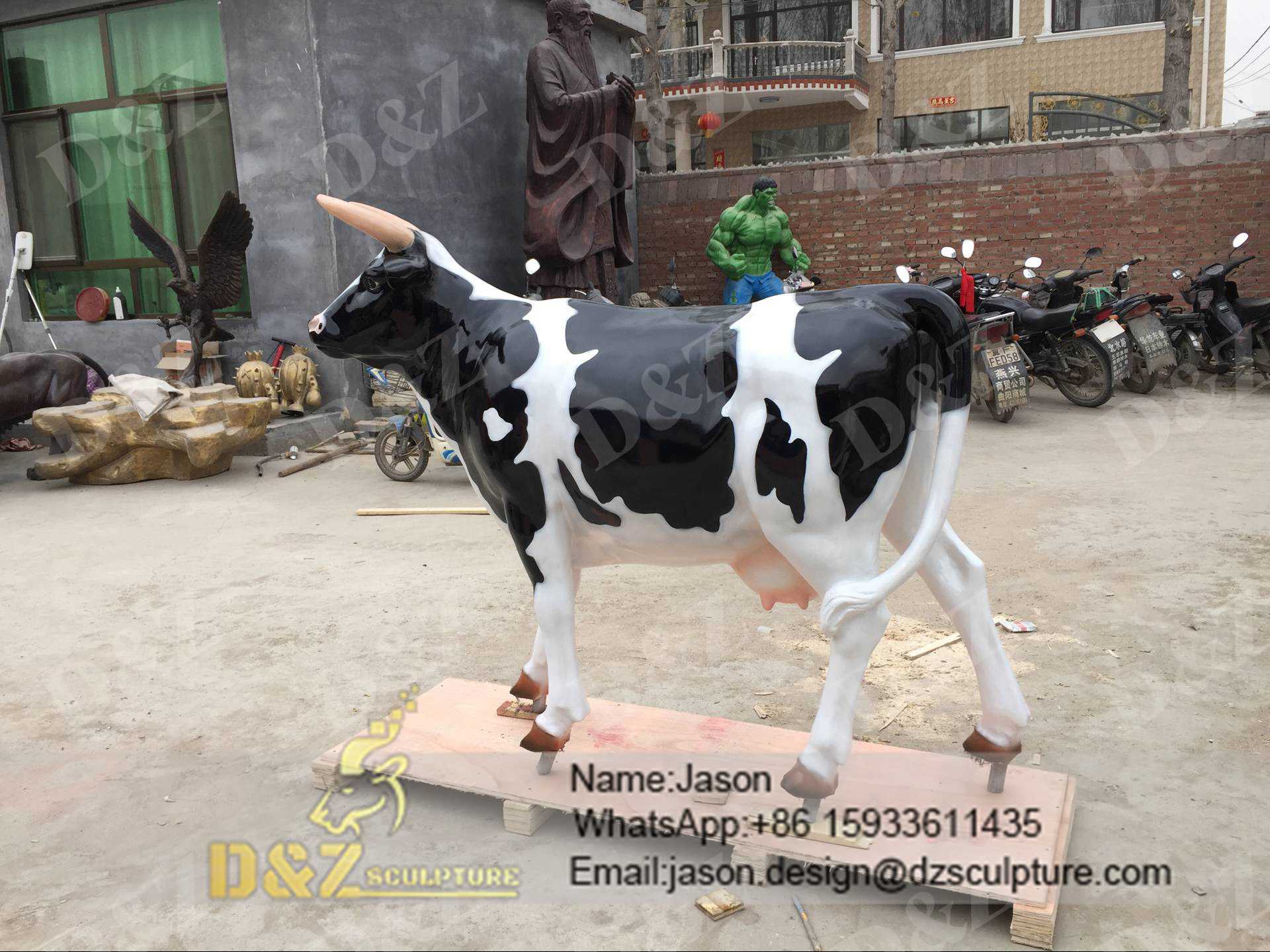 Outdoor Cow Sculpture
