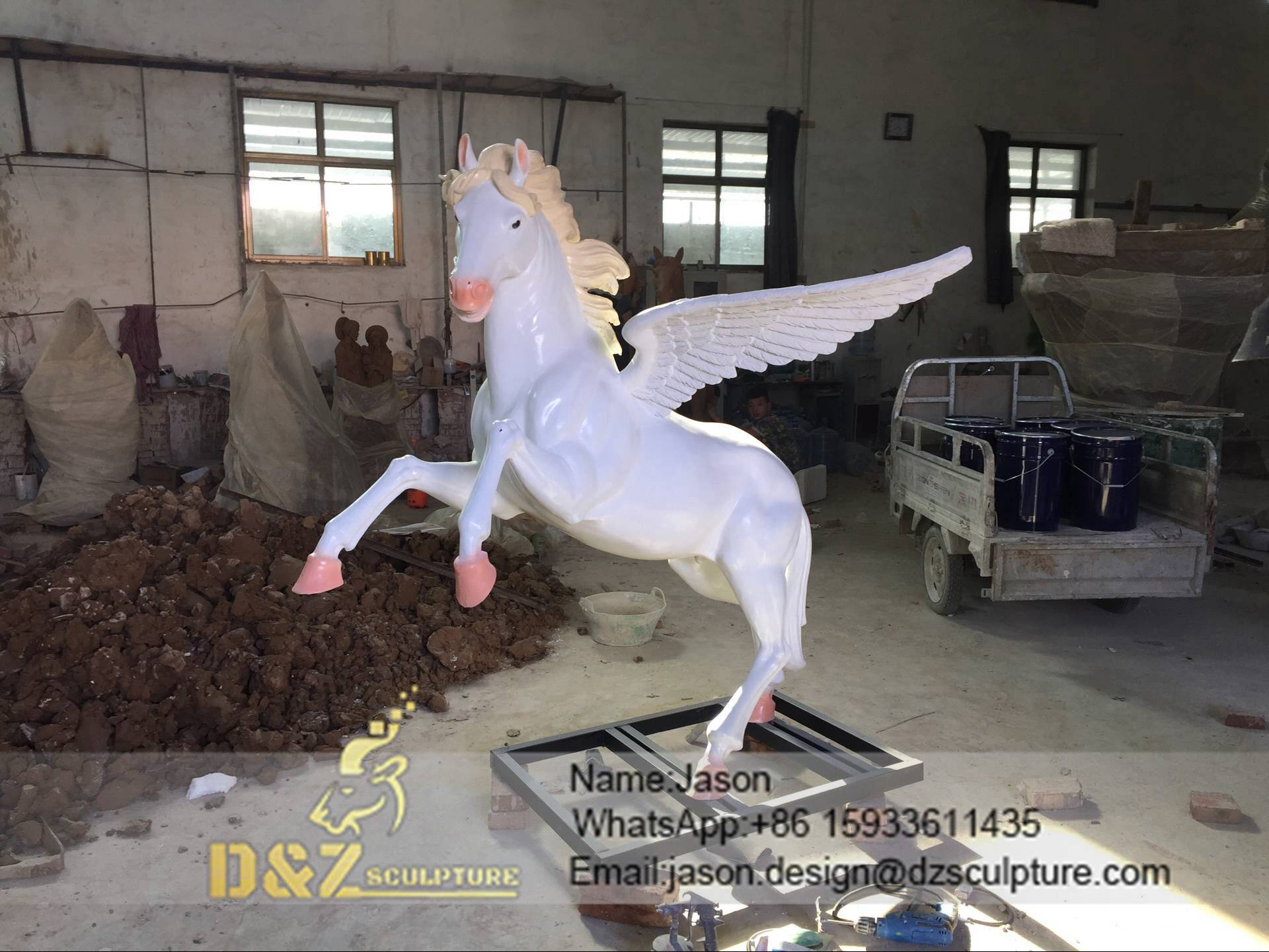 White Pegasus Sculpture
