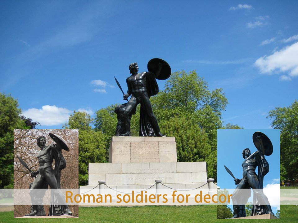 roman soldiers decor sculpture