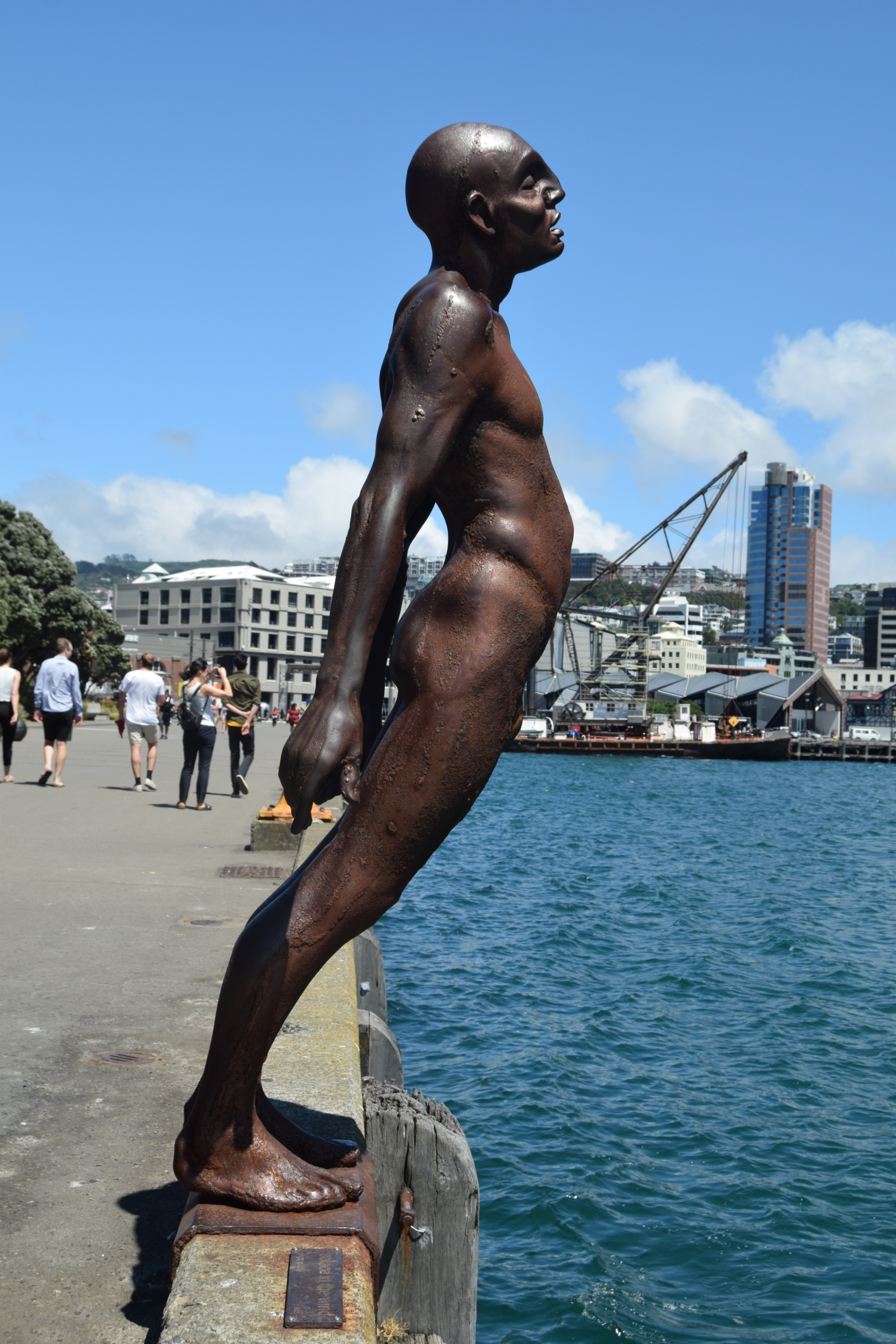 man in wind sculpture