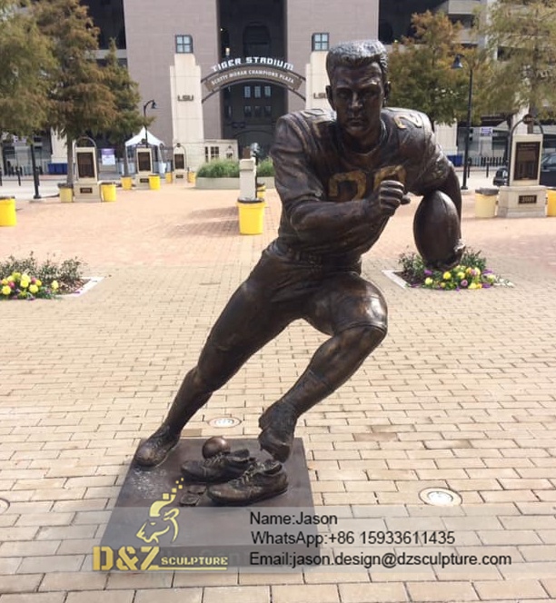 outdoor football player sculpture
