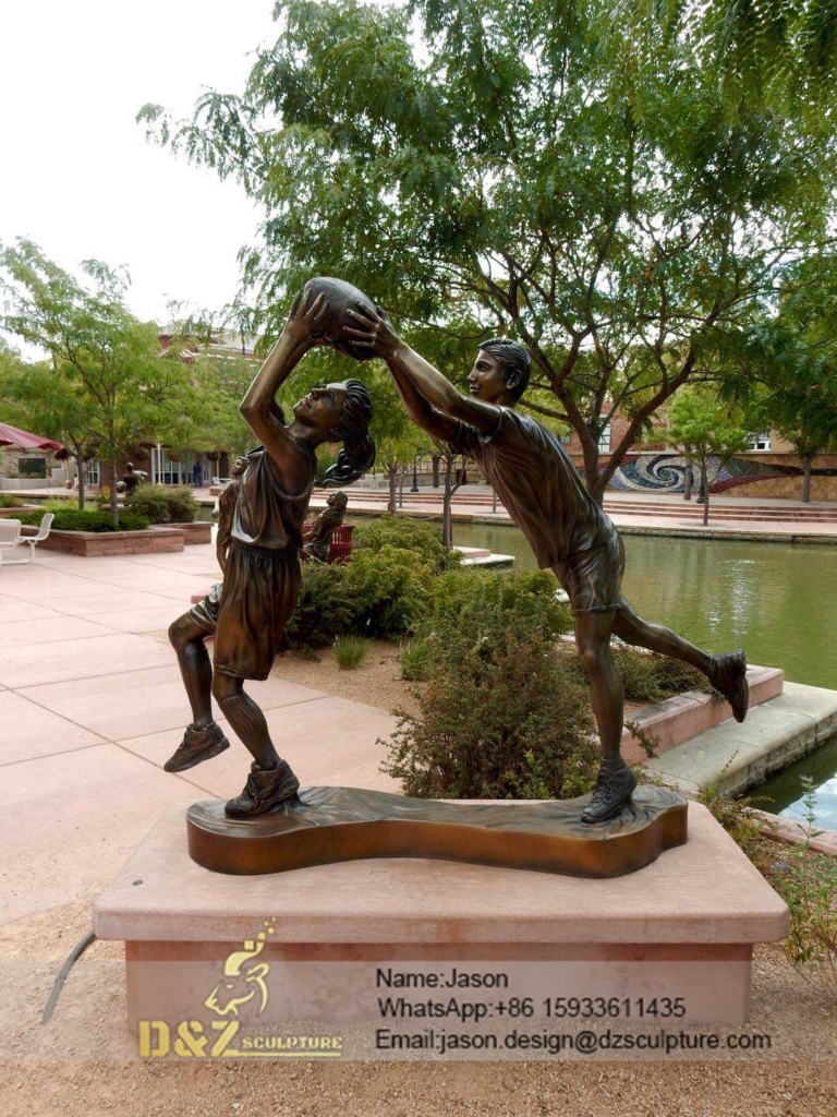 contemporary playful bronze statue