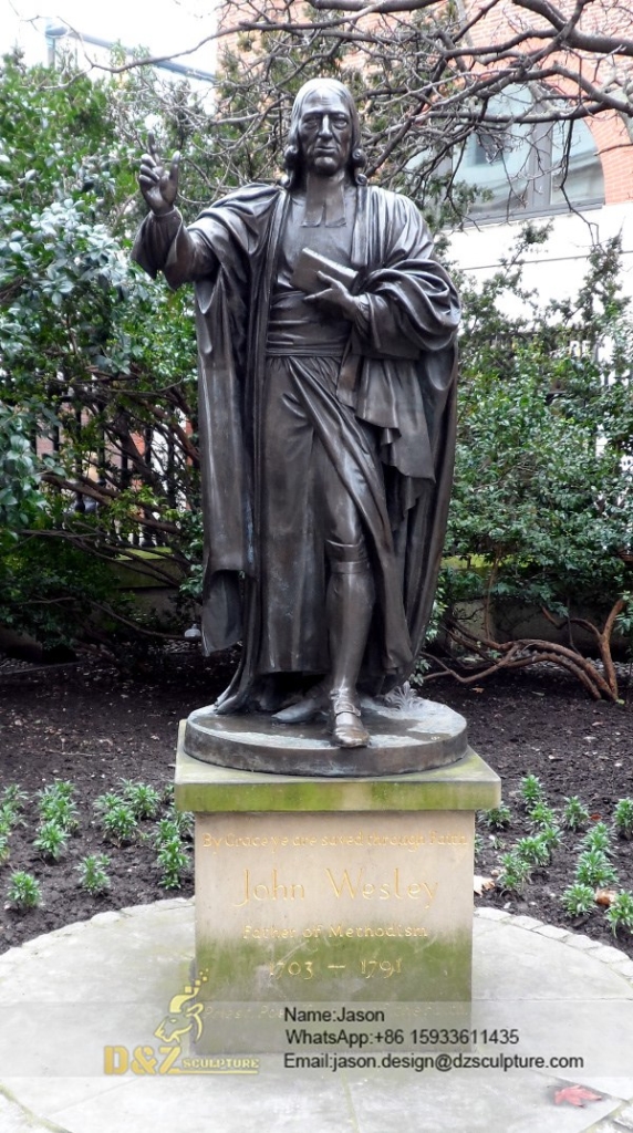 John Wesley standing sculpture