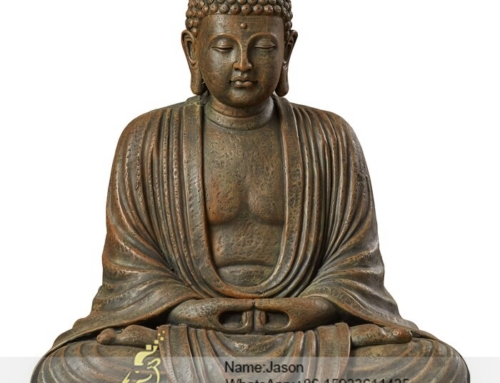 Metal sitting buddha statue