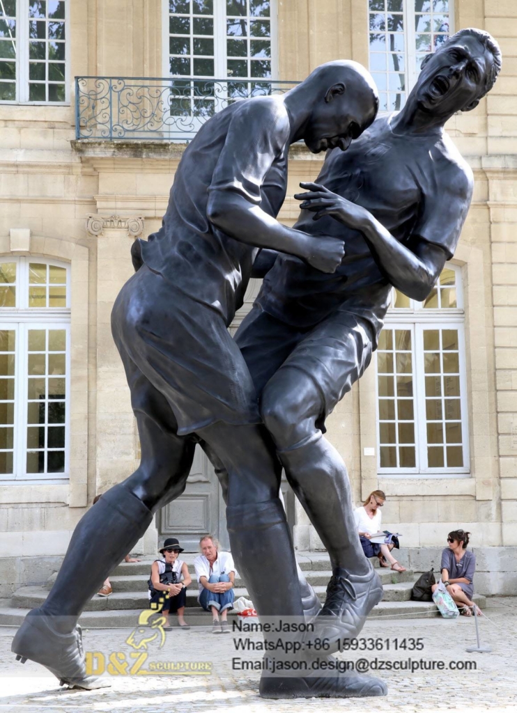 figure coup fighting sculpture