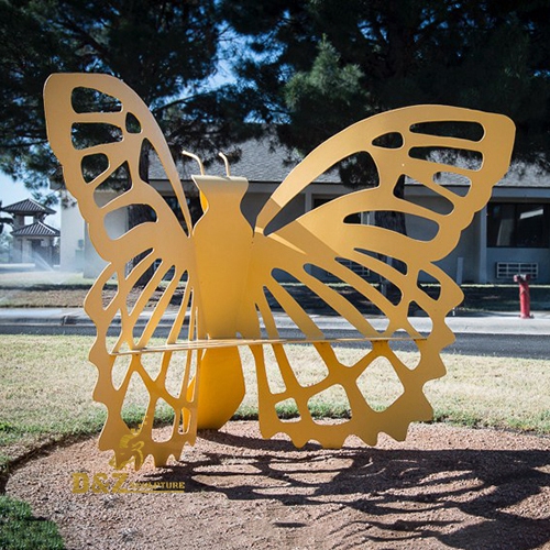 park butterfly bench sculpture