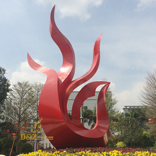 stainless steel flame sculpture