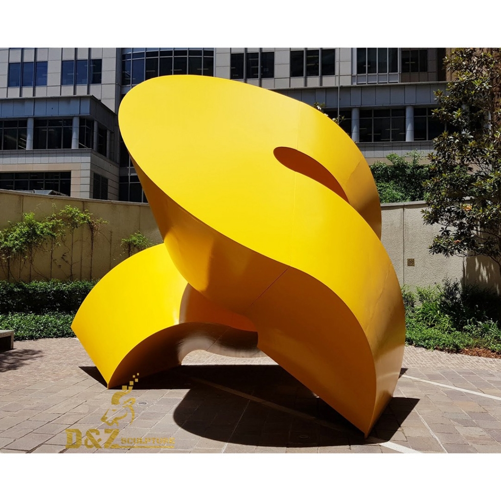 contemporary yellow abstract sculpture