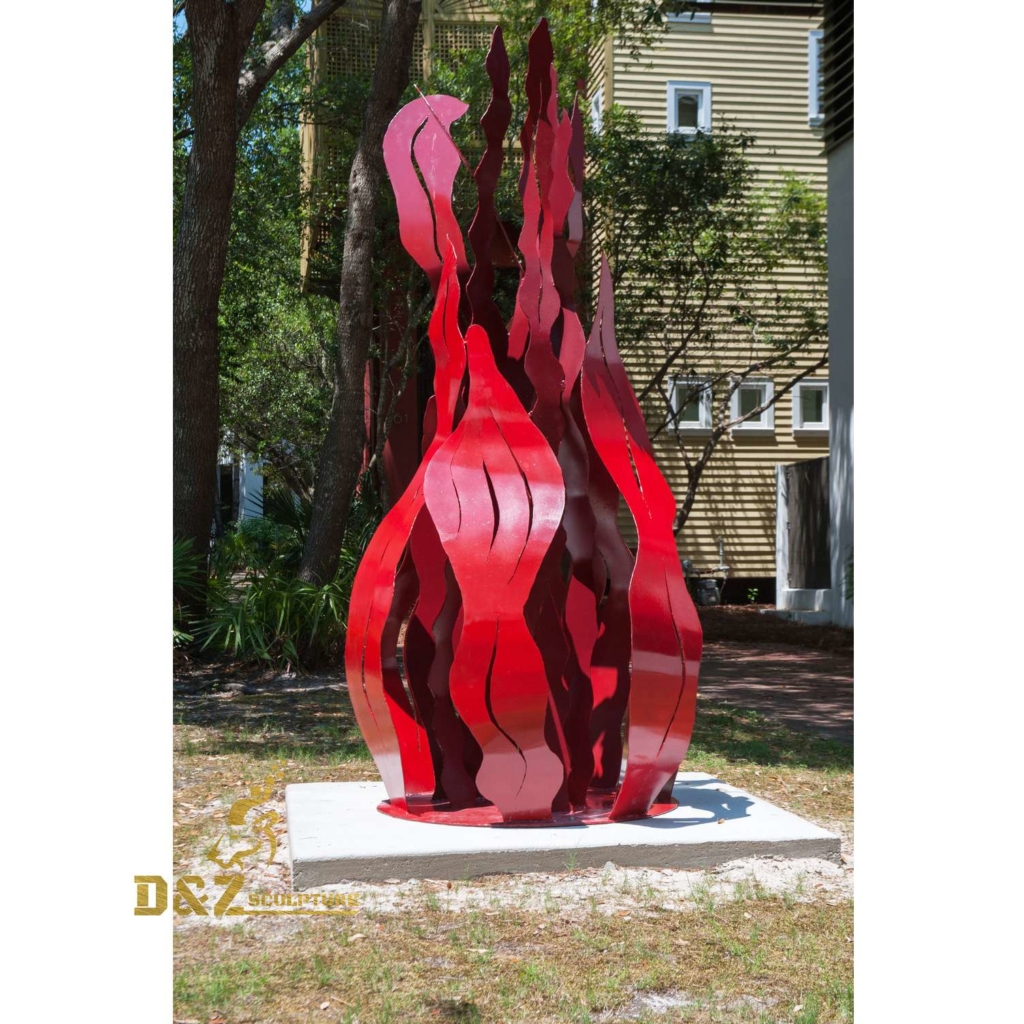 garden red flame sculpture