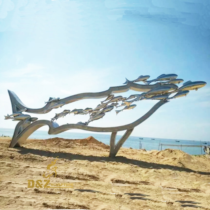 stainless steel fish sculpture