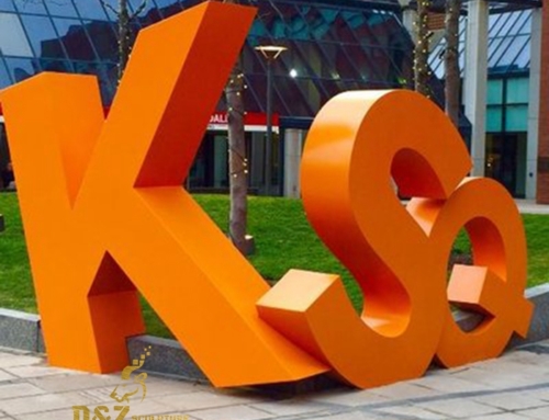 Custom KSQ letters sculpture