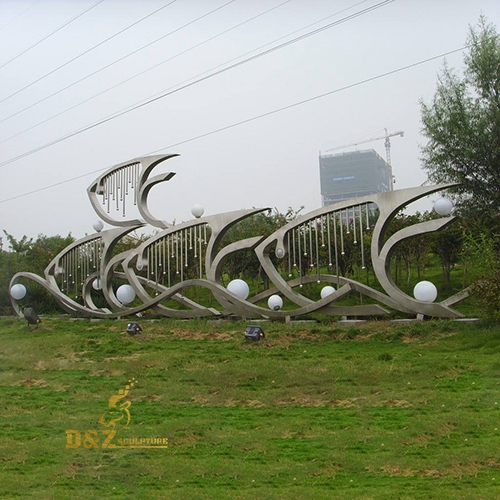 large stainless steel fish